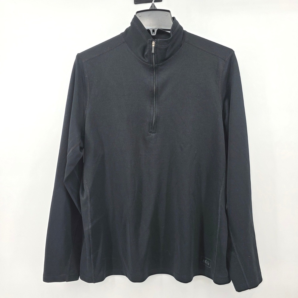 REI Womens XL Black Quarter Zip Pullover Base Layer Top Performance Lightweight - Picture 2 of 5